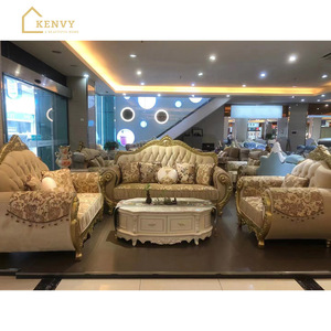 Sofá de Lujo Francés 2023, Sofá Seccional Moderno Clásico Real de 7 Plazas, Muebles de Madera Sólida para Sala de Estar - Product Image 2