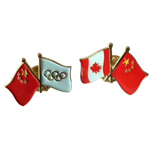 Stock Pas Cher Tous Les Pays Goupille Croisée Double Drapeau Insigne D'épinglettes - Product Image 2