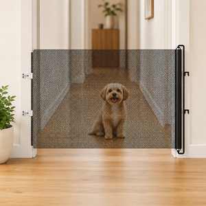 Barrière de Sécurité Intérieure Rétractable Moderne en PVC Anti-Évasion pour Chats et Chiens, Barrière Anti-Saut pour Escalier et Couloir, Accessoires pour Animaux de Compagnie - Product Image 1