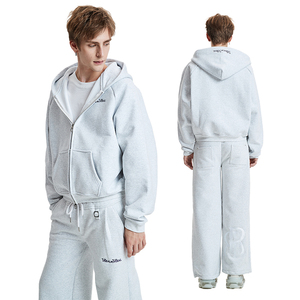 Hoodie Joggers mồ hôi quần một bộ quá khổ cho nam giới baggy loe Sweatpants Tracksuit và Zip Up Hoodies - Product Image 4