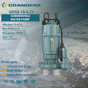 GRANDFAR 220V 1HP High OEM <b>Small</b> Motor Automatic Operation Cast Iron Submersible <b>Pumps</b> QDX8-18-0.75 Cast Iron Submersible <b>Pump</b> Q - Product Image 1