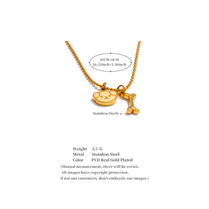 JINYOU 5380 yeni varış Metal sevimli köpek kolye kolye PVD 18K altın kaplama paslanmaz çelik kolye kolye kadınlar için takı - Product Image 6