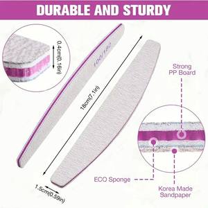 <span class=keywords><strong>Lime</strong></span> à ongles lavable en émeri, grain 100/180, <span class=keywords><strong>lime</strong></span> à ongles demi-lune pour manucure - Product Image 4