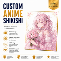 Planche Shikishi Anime Personnalisée en Or Gaufré, Planche Artistique Holographique, Cadeau de Collection Premium pour Fans