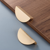 Poignées et boutons demi-lune en alliage d'aluminium pour armoires de chambre, cuisine, salon, penderie, commode - Utilisation hôtelière et scolaire