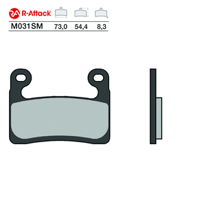 ผ้าเบรกมอเตอร์ไซค์ R-Attack M031SM ด้านหน้า ผลิตจากทองแดงเผาผง ได้รับการรับรองมาตรฐาน R90 - Product Image 1