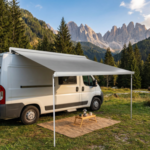 Auvent de <span class=keywords><strong>camping</strong></span>-<span class=keywords><strong>car</strong></span> en alliage d'<span class=keywords><strong>aluminium</strong></span> à installation facile, commande automatique, poteaux réglables, abri imperméable pour <span class=keywords><strong>camping</strong></span> en plein air et plage - Product Image 1