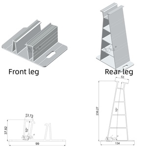 Système de montage solaire pour toit plat en aluminium 10 °   Support de panneau solaire pré-assemblé à angle fixe en forme de D |   Art Sign - Product Image 2