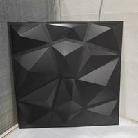 Panel/Stiker Dinding PVC 3D Bentuk Berlian Modern Tahan Air Warna Hitam Doff untuk Dekorasi Dinding Ruang Tamu Kamar Tidur