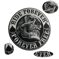 RIDE FREE FOREVER Spade Crâne Patchs Brodés pour Biker Veste Gilet Fer à Coudre sur le Dos Taille Patch