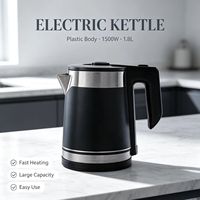 Bouilloire Électrique en Acier Inoxydable 1,8 L 1500 W – Chauffage Rapide, Appareil de Cuisine Domestique avec Arrêt Automatique et Protection Anti-Ébullition à Sec