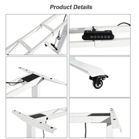 Bureau d'ordinateur certifié CE Rohs, prix de gros, portable, largeur réglable, cadre de bureau électrique ergonomique à hauteur réglable avec roulettes