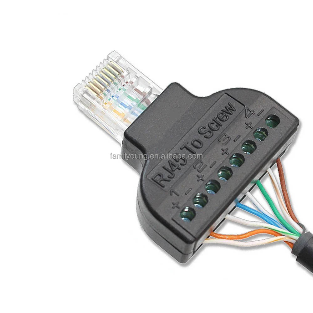 Namvo 2 STK. RJ45-Ethernet-Anschlussklemme RJ45 8P8C-Buchse auf 8-poligen Adapteranschluss Breakout RJ45 lötfreier Netzwerkschnittstellenanschluss mit Leiterplatte