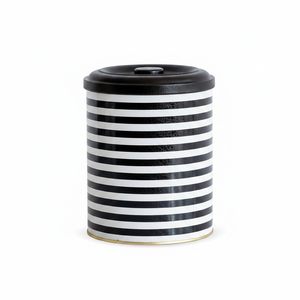 Extra <b>Large</b> Ø140x180mm Metal Storage <b>Bin</b> 2.5L Capacity Black White Line Pattern Eco-Friendly PP 10kg Office Organization - Product Image 2