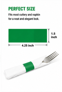 Anneaux de serviette en plastique vert pour la mise en table, design moderne, utilisation pratique - Product Image 2