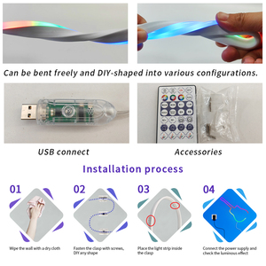 Kit de Tiras de Luces <span class=keywords><strong>LED</strong></span> RGBIC Inteligentes Controladas por Aplicación, Resistentes al Agua IP65, Alimentación USB de 5V, <span class=keywords><strong>para</strong></span> Interiores, Sala de Juegos, Retroiluminación de TV - Product Image 6