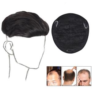 Toupet fait main de 6 pouces pour hommes, <span class=keywords><strong>cheveux</strong></span> naturels, ligne de <span class=keywords><strong>cheveux</strong></span> naturelle, 110% lisses, 8x10, noir, <span class=keywords><strong>cheveux</strong></span> européens réels, 6 pouces, 38 mm, 8x10, <span class=keywords><strong>cheveux</strong></span> Remy, léger - Product Image 2