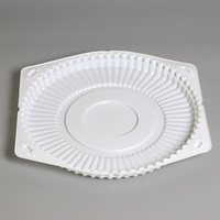 Boîte à gâteau ronde jetable de luxe en plastique blanc de qualité alimentaire avec gaufrage et vernissage transparent