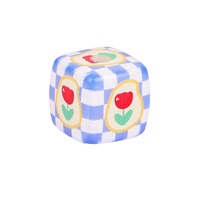 Perles carrées en acrylique multicolores de 14 mm, motif écossais vintage, pour la fabrication de bracelets, porte-clés et accessoires de téléphone DIY
