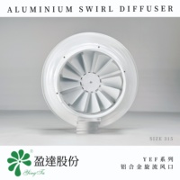 Diffuseur d'air moderne à flux uniforme, volume d'air réglable, montage facile au plafond, diffuseur tourbillonnant en aluminium YEF, climatisation centrale résidentielle