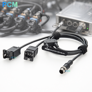 Kabel Adaptor Y-Splitter 1-ke-2 untuk Injektor Bahan Bakar Otomotif, M12 4 Pin A-Code Male ke Dual AMP 282762-1 2 Pin Katup Solenoid - Product Image 1