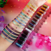 Vente flash - Ombre à paupières liquide multichrome néon chrome caméléon, pigment satiné imperméable, 49 couleurs duochrome