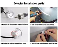 Sonde de capteur de stationnement de voiture avec radar de recul étanche 1 an, diamètre 25 mm, câbles de 2,2 m, installation facile, durable et fiable