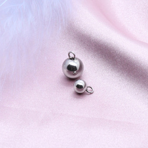 Stainless <b>Steel</b> <b>Ball</b> Beads 3mm 4mm 5mm 6mm 8mm For DIY Jewelry Making Supplies With Ring Attachment - Product Image 2