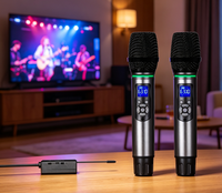 Système de microphones sans fil UHF double OEM personnalisé avec affichage numérique pour karaoké, KTV et haut-parleur