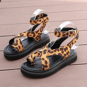Sandalias de Plataforma con Cordones, Acolchadas, con Parte Superior de PU y Cierre de Correa, con Estampado de Leopardo, Modernas y Sexys para el Verano - Product Image 3