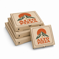 Cajas de Pizza Corrugadas de Kraft de Color, Resistentes al Agua, Ecológicas, de Tamaño Completo, Impresas Personalizadas al por Mayor, con Logotipo