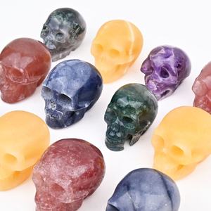 Crânes sculptés à la main en cristal naturel de haute qualité, améthyste et <span class=keywords><strong>agate</strong></span> mousse, pour la décoration intérieure (vente en gros) - Product Image 5