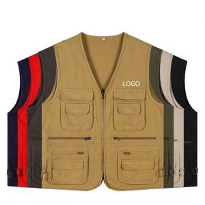 Gilet multi-poches pour homme en coton 100% de qualité supérieure, veste d'extérieur, pêche, photographie, veste sans manches - Product Image 2