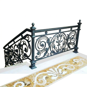 European-style Iron Stair Railing <b>Flooring</b> Mounted Decorative Handrail Rust Resistant 3-Year Warranty KHP Brand for Hotels - Product Image 1