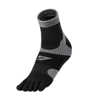 Chaussettes Injinji d'hiver respirantes en nylon pour hommes et femmes, à cinq doigts, noires, décontractées, longues, pour le sport, vente en gros sur mesure