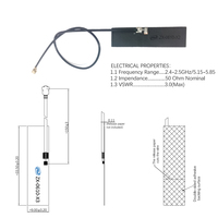 Antenne interne flexible personnalisable Wifi Bt Ble 2.4g 5.8g 2.4ghz 5.8ghz Lora 4g Antenne intégrée Pcb Flexible Fpc