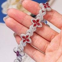 Bracelet Chaîne Tennis Trèfle en Argent 925 Certifié GRA VVS Moissanite Diamant pour Femmes et Filles, Bijoux Hip Hop en Gros