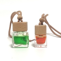 Flacon vide en verre coloré personnalisable de 5 ml, 8 ml, 10 ml pour diffuseur de parfum de voiture à suspendre, avec bouchon à vis et porte-clés