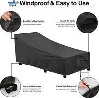 Housse de protection noire imperméable et anti-poussière en tissu Oxford pour mobilier d'extérieur, terrasse, cour, jardin et chaises de salon