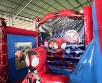 Château gonflable Spiderman avec toboggan, structure de saut gonflable pour événements et fêtes