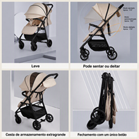 Poussette bébé légère, pliage à une main, inclinable en 3 positions, 115-170 °   Poussette de voyage grande capacité avec panier, vente en gros