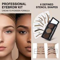Palette 3 en 1 de poudre naturelle pour les sourcils sans cruauté aux animaux, kit de maquillage imperméable à l'eau, crème végan pour les sourcils et couleurs mélangées