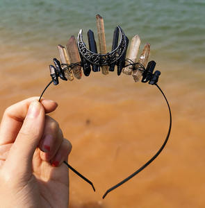 Accesorios <span class=keywords><strong>de</strong></span> Luna <span class=keywords><strong>de</strong></span> Bruja DIY 2022 <span class=keywords><strong>de</strong></span> Buena Calidad, Corona <span class=keywords><strong>de</strong></span> Cristal Morado y Blanco Electrochapada, Diadema Nupcial Hecha a Mano, Accesorios para el Cabello - Product Image 5