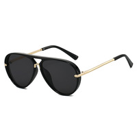 Lunettes de soleil tendance transfrontalières européennes et américaines, style minimaliste polyvalent, style influenceur, surdimensionnées, protection UV400