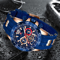 Jam tangan fokus MINI untuk pria, tali silikon tahan air jam tangan kuarsa kronograf relogio masculino 0290