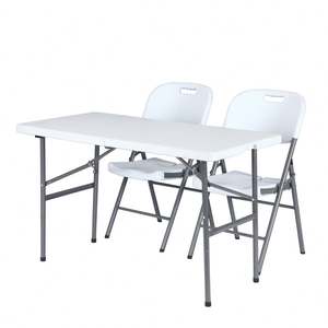 Outdoor White Patio <strong>High</strong> <strong>Space</strong> <strong>Saver</strong> Dining Folding Picnic Backyards Table And <strong>Chairs</strong> Set 4 Outside For Events - Product Image 1