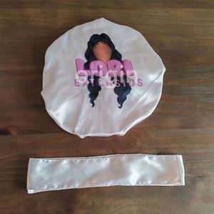 Bonnet en soie personnalisé avec photo et logo, double couche réversible, et foulards en satin – Cadeau promotionnel - Product Image 2