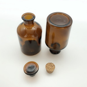 Flacon de laboratoire pharmaceutique en verre transparent et ambré à col étroit, de 30 ml à 1000 ml, avec <span class=keywords><strong>bouchon</strong></span> en verre - Product Image 2