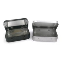 Boîte en métal dorée personnalisée en gros avec couvercle à charnière, récipient de rangement hermétique de luxe pour bonbons, cartes, bijoux, cadeaux, herbes CBD
