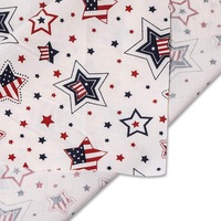 Vente en gros de 7 pièces de tissus en coton sergé imprimés patriotiques pour le 4 juillet, pour la décoration textile de la maison, le quilting, le bricolage